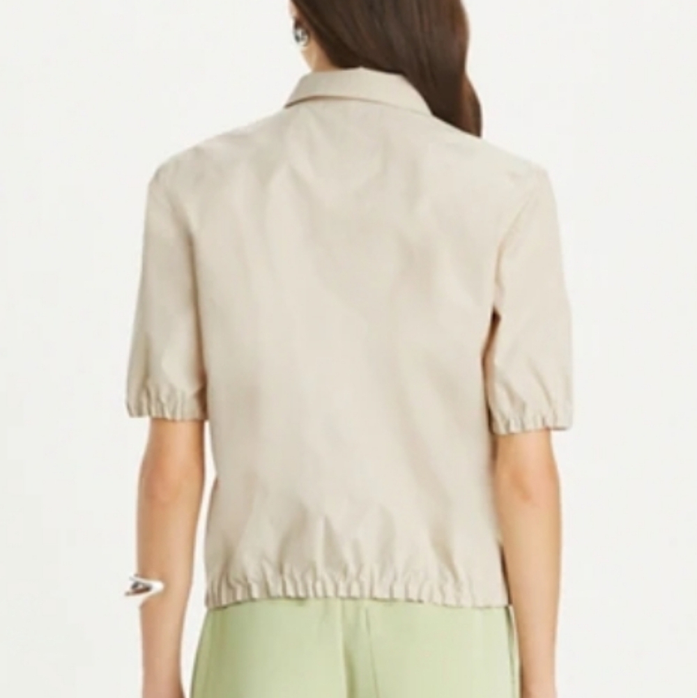 NWT Tory Burch Poplin Zip Polo - Picture 2 of 7
